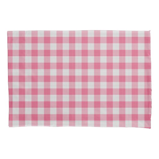 Dark Pink Checkered gingham Plaid Kussensloop (Voorkant)