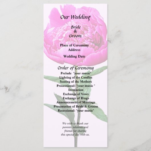 Dark Pink Peony Programma (Voorkant)