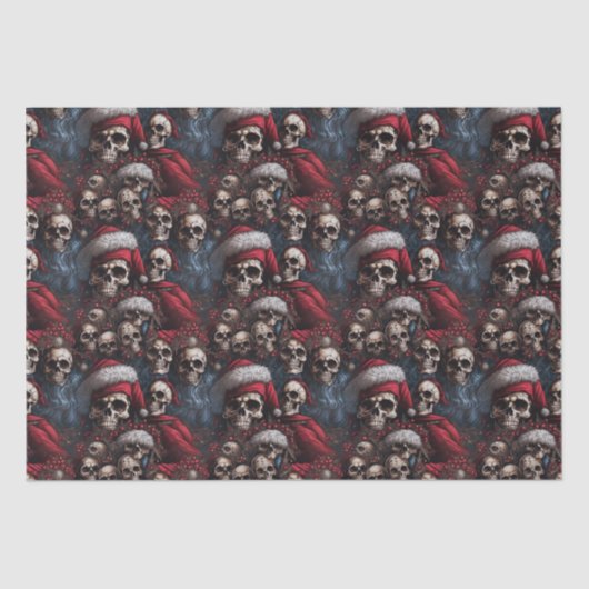 Dark Pirate Santa Skulls in Santa Hats Decoupage Tissuepapier (Voorkant)