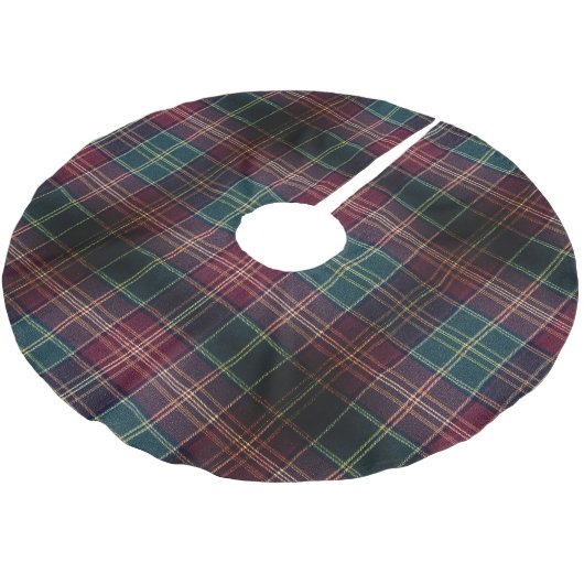Dark Plaid Classic Tartan Green Red Kerstboom Rok (Gekanteld)