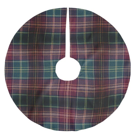 Dark Plaid Classic Tartan Green Red Kerstboom Rok (Voorkant)