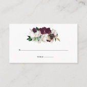 Dark Plum Velvet en White Floral Plaatskaartje (Voorkant)