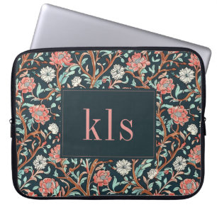  Dark Poppy William Morris Monogram Laptop Sleeve