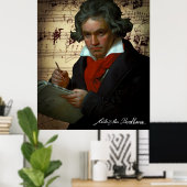 DARK PORTRAIT VAN HET MUSISCH GENIUS BEETHOVEN 182 POSTER (Thuiskantoor)