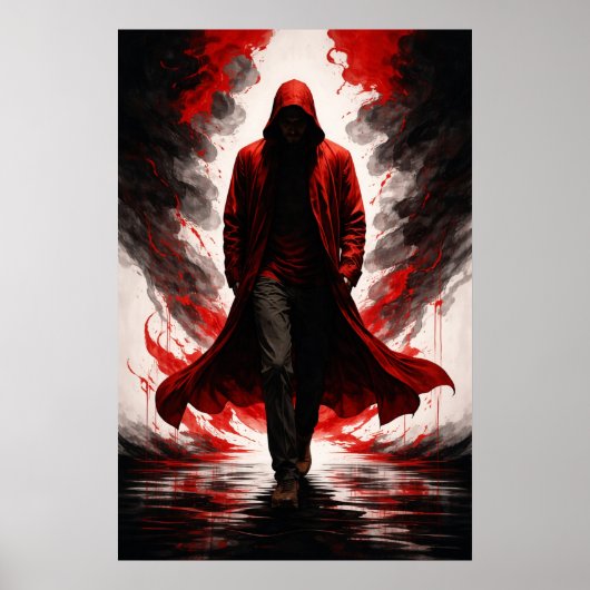 Dark Power Awakening – Red Hooded Figure Poster (Devant)