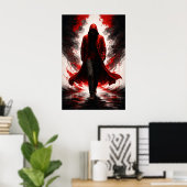 Dark Power Awakening – Red Hooded Figure Poster (Bureau à domicile)