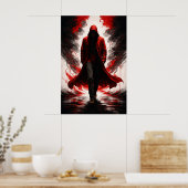 Dark Power Awakening – Red Hooded Figure Poster (Cuisine)