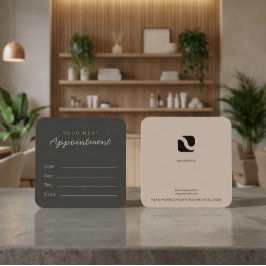 Dark Premium modern chic Salon Appointment Card Afsprakenkaartje