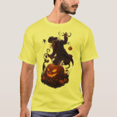 Dark Pumpkin Reaper – Creepy Halloween Skeleton Ar T-shirt (Voorkant)