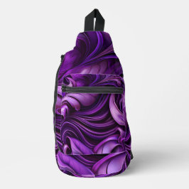 DARK PURPLE ABSTRACT SWIRLS SLING BAG