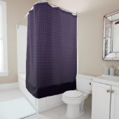 Dark Purple Bath Set Check Pattern Indigo Gradient Douchegordijn (In situ)