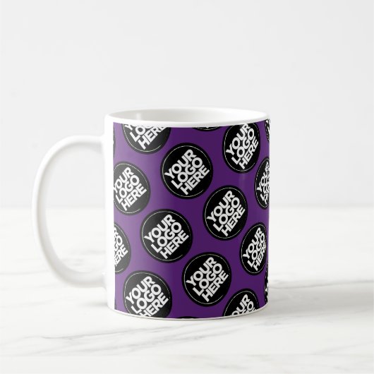 Dark Purple Custom logo business pattern employee Koffiemok (Links)