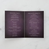 Dark Purple Fine Art Floral Elegant Wedding Programma (Binnen)