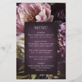 Dark Purple Fine Art Floral Wedding Menu (Devant)