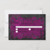 Dark purple Gothic Halloween Wedding RSVP Kaartje (Voorkant)