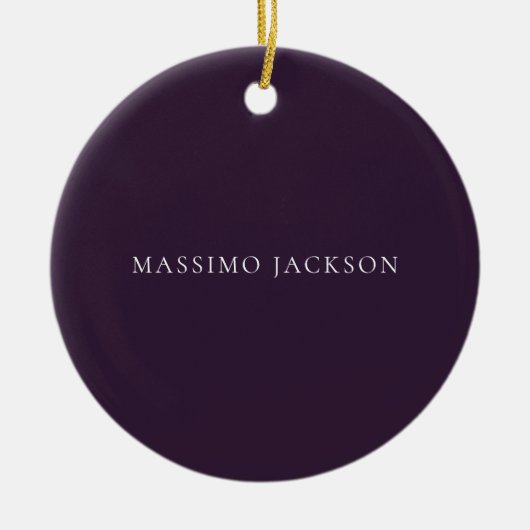 Dark Purple Minimalist Plain Modern  Keramisch Ornament (Voorkant)