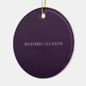 Dark Purple Minimalist Plain Modern  Keramisch Ornament (Links)