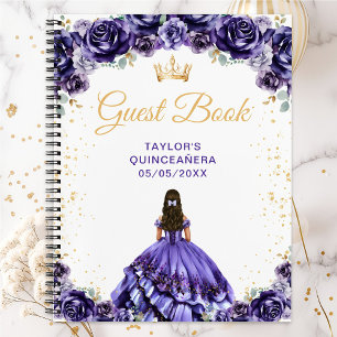 Dark Purple Princess Quinceañera Livre d'or