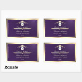 Dark Purple Product Label Gold Frame Logo Monogram (Vel)