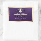 Dark Purple Product Label Gold Frame Logo Monogram (Tas)