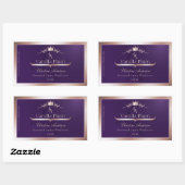 Dark Purple Product Label Rose Gold Frame Monogram (Vel)