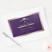 Dark Purple Product Label Rose Gold Frame Monogram (Envelop)