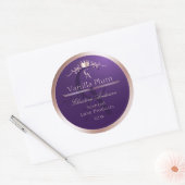 Dark Purple Product Label Rose Gold Frame Monogram (Envelop)
