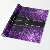 Dark Purple shiny glitter sparkles Sweet 16 Cadeaupapier (Uitgerold)