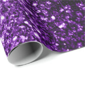 Dark Purple shiny glitter sparkles Sweet 16 Cadeaupapier (Rol Hoek)