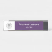 Dark Purple Your Logo Modern Desk Nom Plaque (Devant)
