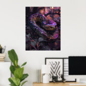 Dark Rainbow Iridescent Viper Coiled Poster (Thuiskantoor)