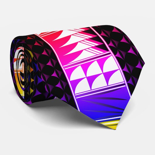 Dark Rainbow Native Feather Blessings Cravate (Roulé)