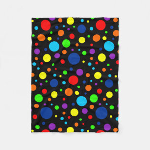 Dark Rainbow Spots Fleece Blanket