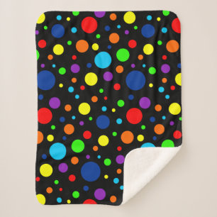 Dark Rainbow Spots Sherpa Blanket Sherpa Deken