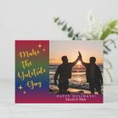 Dark Rainbow Yuletide Carte photo de vacances (Debout devant)