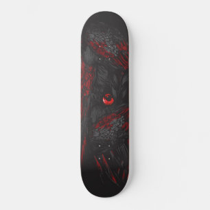 Dark Raven Crimson Eye Street Art Skateboard