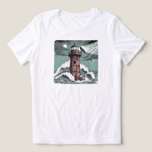 Dark Raven op Rusted Lighthouse   ALLEEN WIT Tri-Blend Shirt
