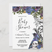 Dark Raven Paarse Rozen Baby shower Kaart (Voorkant)