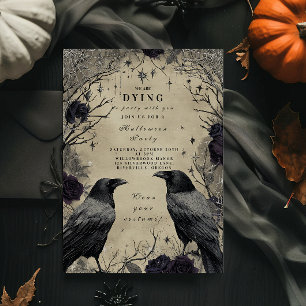 Dark Raven Rozen Halloween Bijeenkomst Kaart