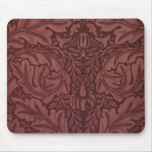 Dark Red Acanthus Leaves (van William Morris) Muismat