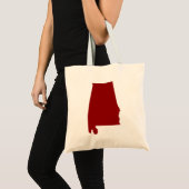 Dark Red Alabama Shape Tote Bag (Voorkant (product))