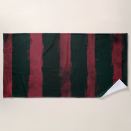 Dark Red and Black Horror Stripe Pattern Strandlaken