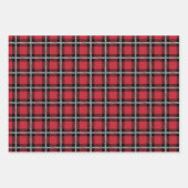 Dark Red and Black Tartan Plaid Pattern Inpakpapier Vel (Voorkant 3)