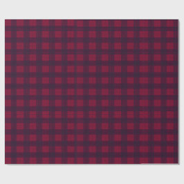 Dark Red and Navy Blue Tartan Wrapping Paper Cadeaupapier