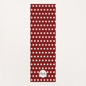 Dark red and white polka dots pattern Monogram Yogamat (Voorkant)