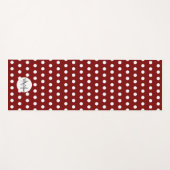 Dark red and white polka dots pattern Monogram Yogamat (Voorkant (horizontaal))