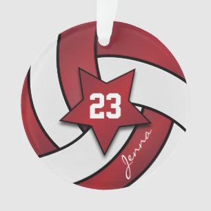 Dark Red and White Volleyball 3  DO-IT-YOURSELF No