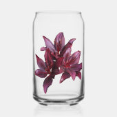 Dark Red Asiatic Lilies Floral Blikvorm Glas (Voorkant)