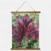 Dark Red Asiatic Lilies Floral Hangend Wandkleed (Voorkant)