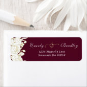 Dark Red Burgundy Gold White Floral Bold Elegant Etiket (Insitu)